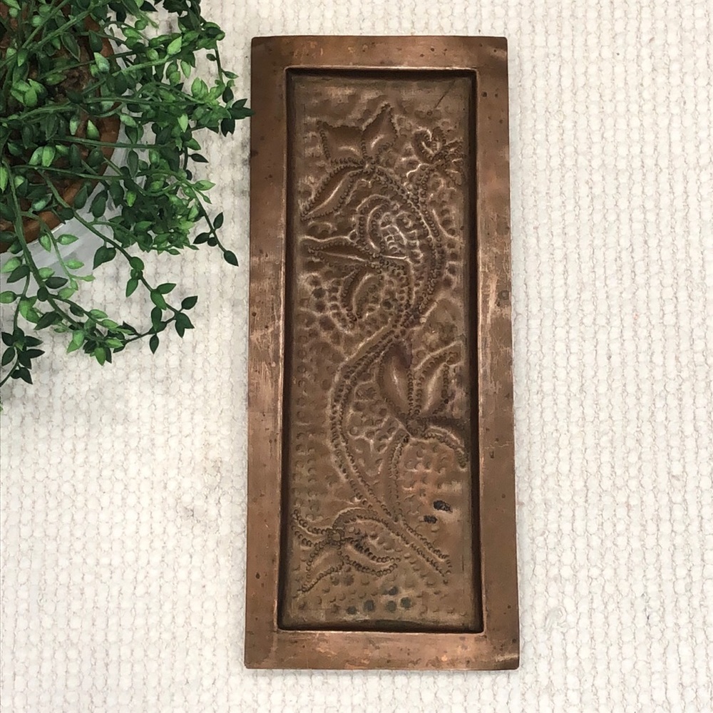 Vintage copper trinket tray